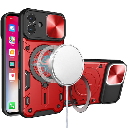 GSA iPhone16 Case MagSafe with Camera Cover and Ring -Red 6.1 screen