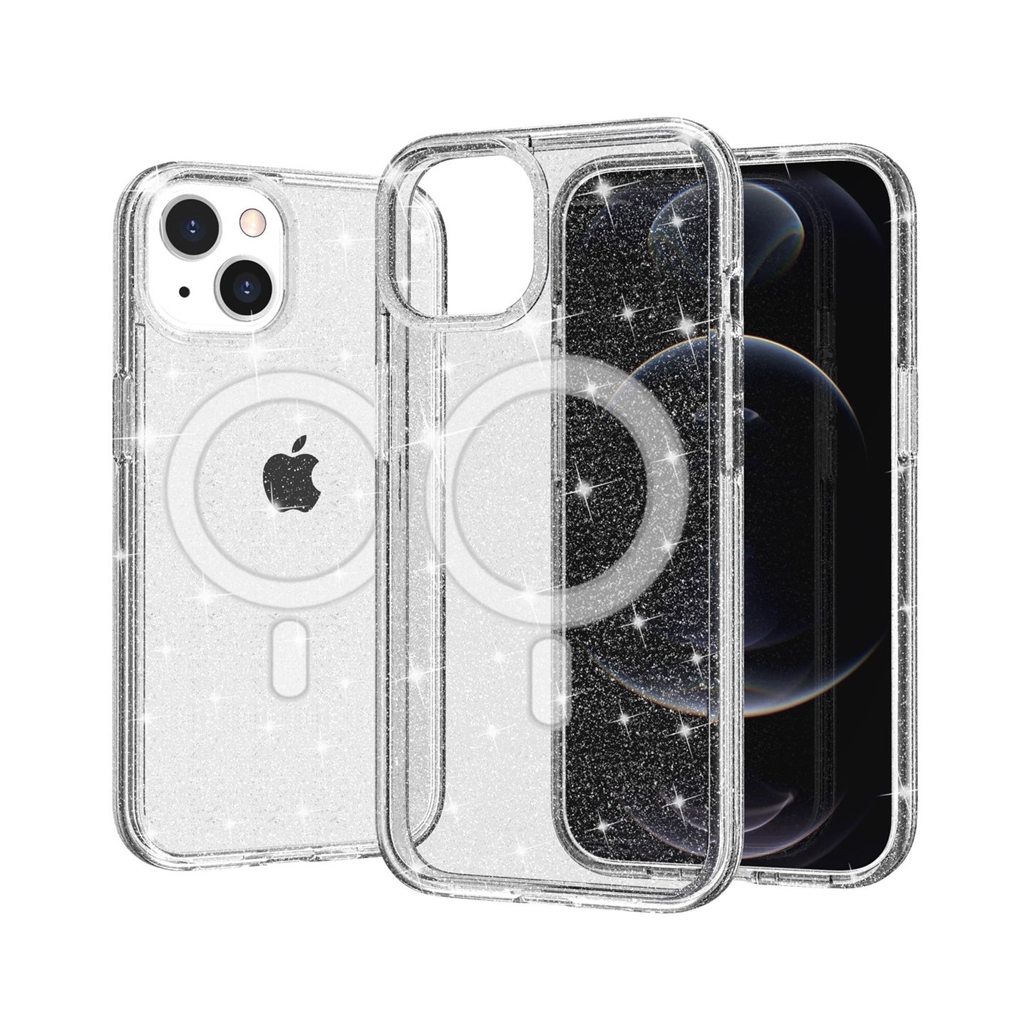 iP14+ Megsafe ThickGlitter Clear