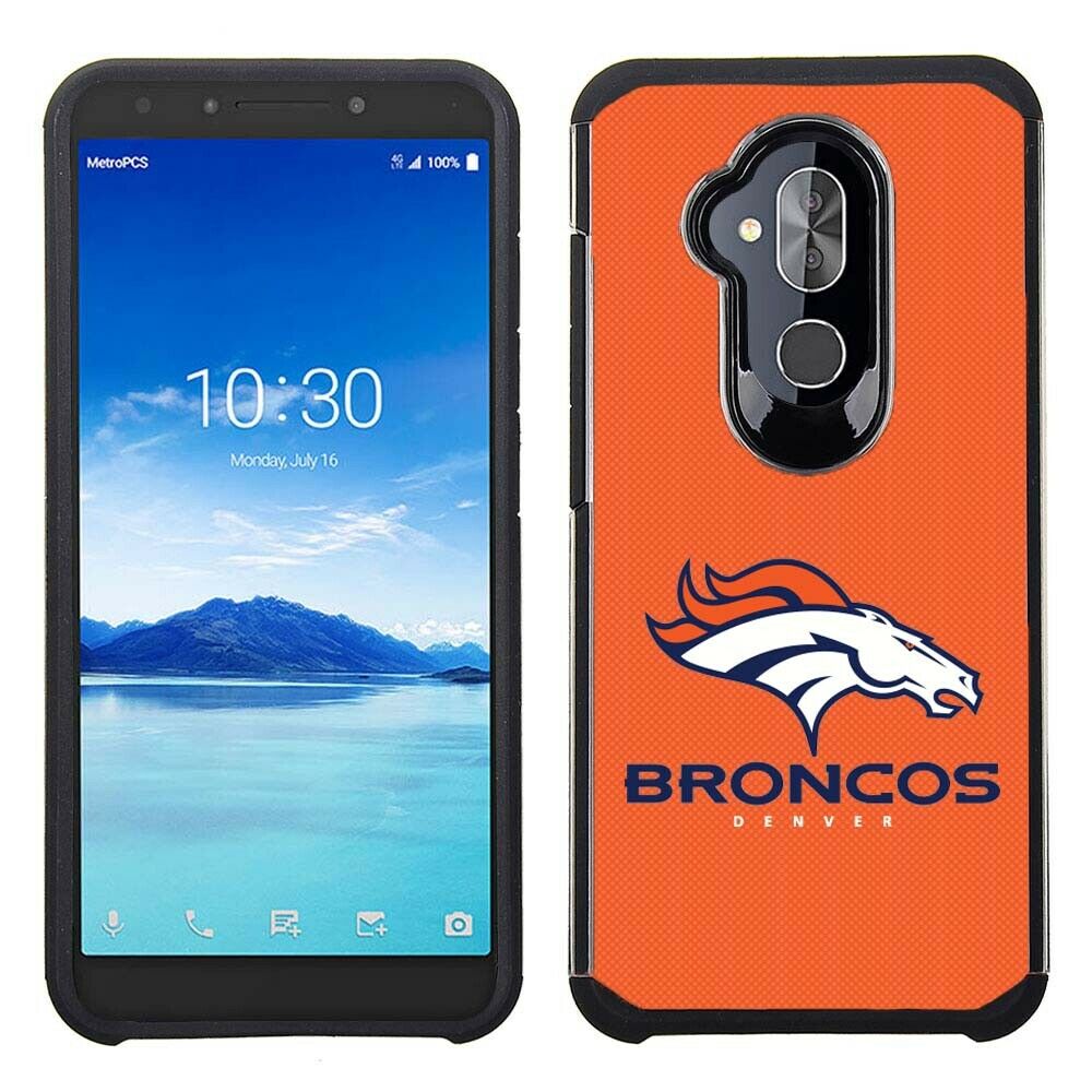 PBG NFL Licensed Denver Broncos Textured Case for Alcatel 7 Folio