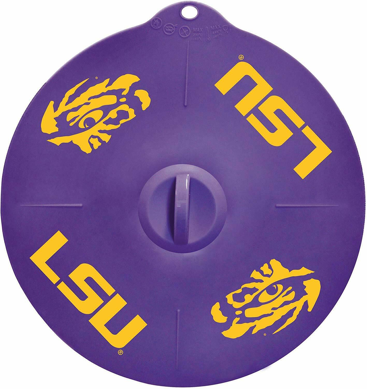 BB NCAA LSU Tigers 9" Silicone Lids Fit Pots & Bowls, Hot/Cold 2 Lids