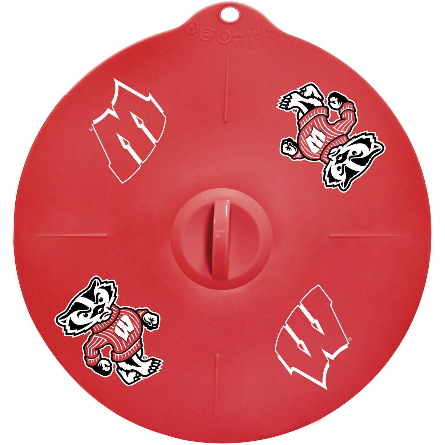 BB NCAA Wisconsin Badgers 9" Silicone Lids Fit Pots & Bowls, Hot/Cold 2 PC