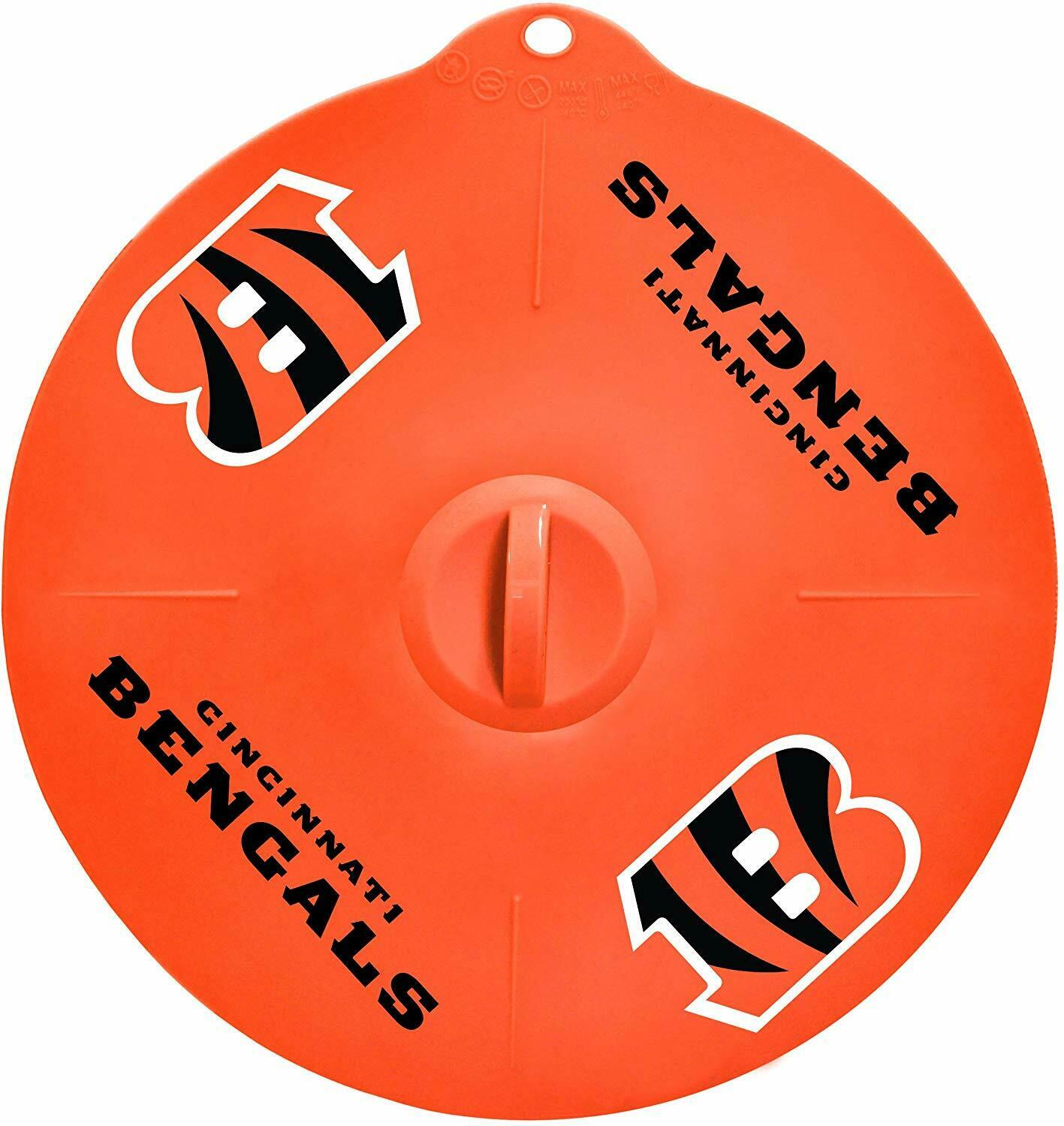 BB NFL Cincinnati Bengals 9" Silicone Lids Fit Pots & Bowls, Hot/Cold 2 Lids