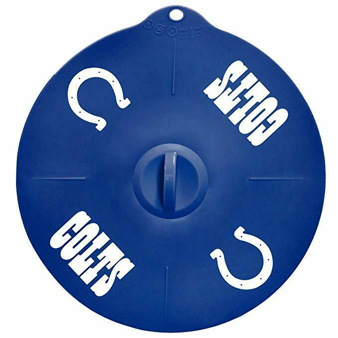 BB NFL Indianapolis Colts 9" Silicone Lids Fit Pots & Bowls, Hot/Cold 2 PC