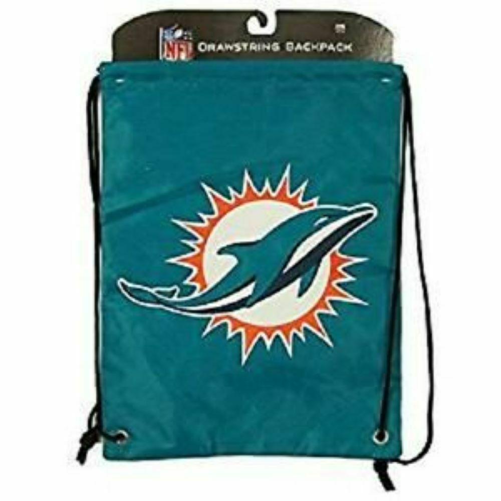 FOCO NFL Licensed Miami Dolphins Drawstring Backpack