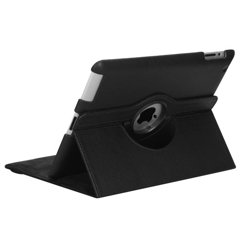 Black Leather Case with Rotatable Stand for the IPAD 2nd, 3rd and 4th Generation
