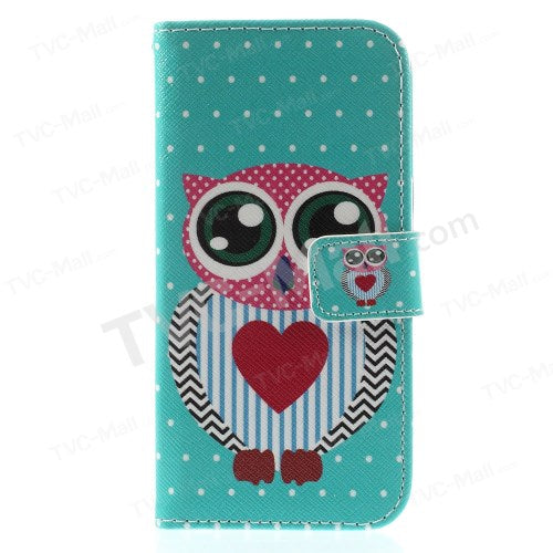 GSA Owl Dots Leather Wallet Case For iPhone 6 and 6s (4.7") - Teal