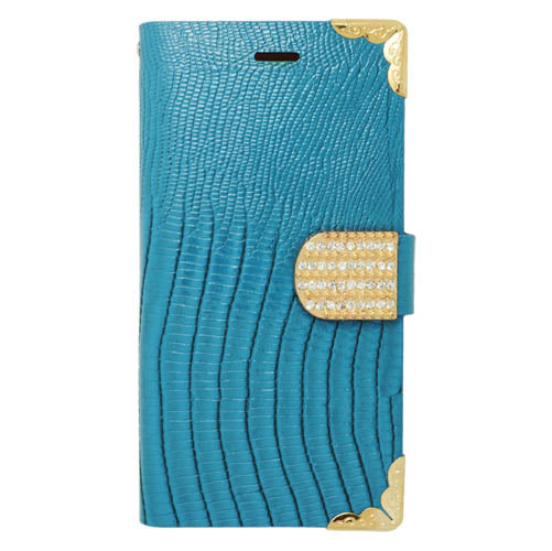 GSA Leather Crocodile Skin Flip Wallet Case For iPhone 6 and 6s (4.7") - Light Blue