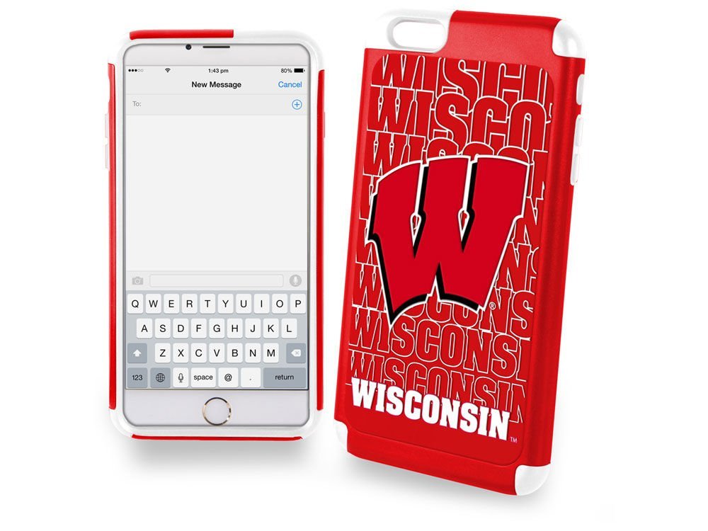 FOCO NCAA Licensed Wisconsin Badgers Hybrid for iPhone 6 Plus & 6s Plus (5.5")