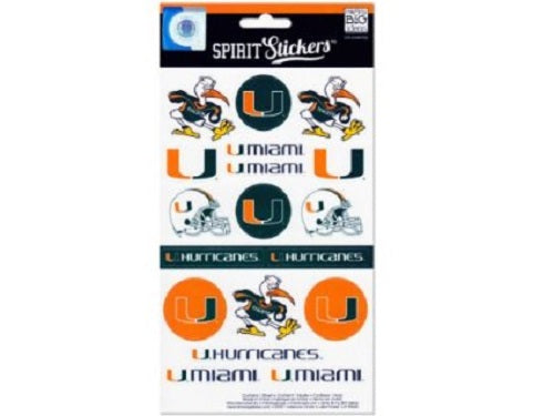 me & my BIG ideas NCAA Spirit Stickers, University of Miami Hurricanes