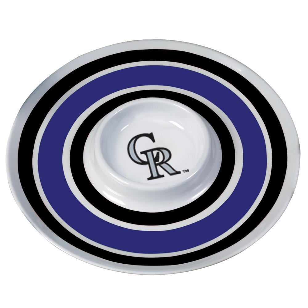 TMC MLB Licensed Colorado Rockies 14" Melamine Chips and Dip Platter -