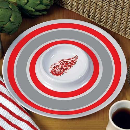 TNC NHL Licensed Detroit Red Wings 14" Melamine Chips and Dip Platter