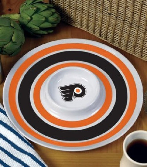 TNC NHL Licensed 14" Melamine Chips and Dip Platter - Philadelphia Flyers