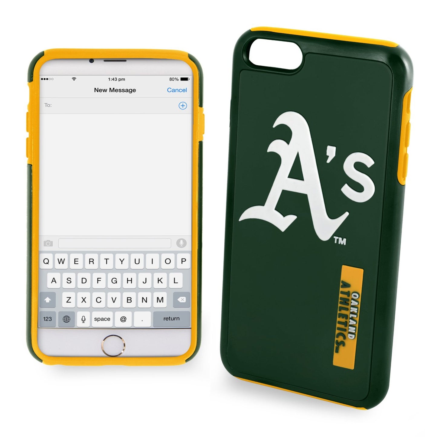 FOCO MLB Licensed Oakland Athletics Hybrid Impact Case For iPhone 6 & 6s (4.7")
