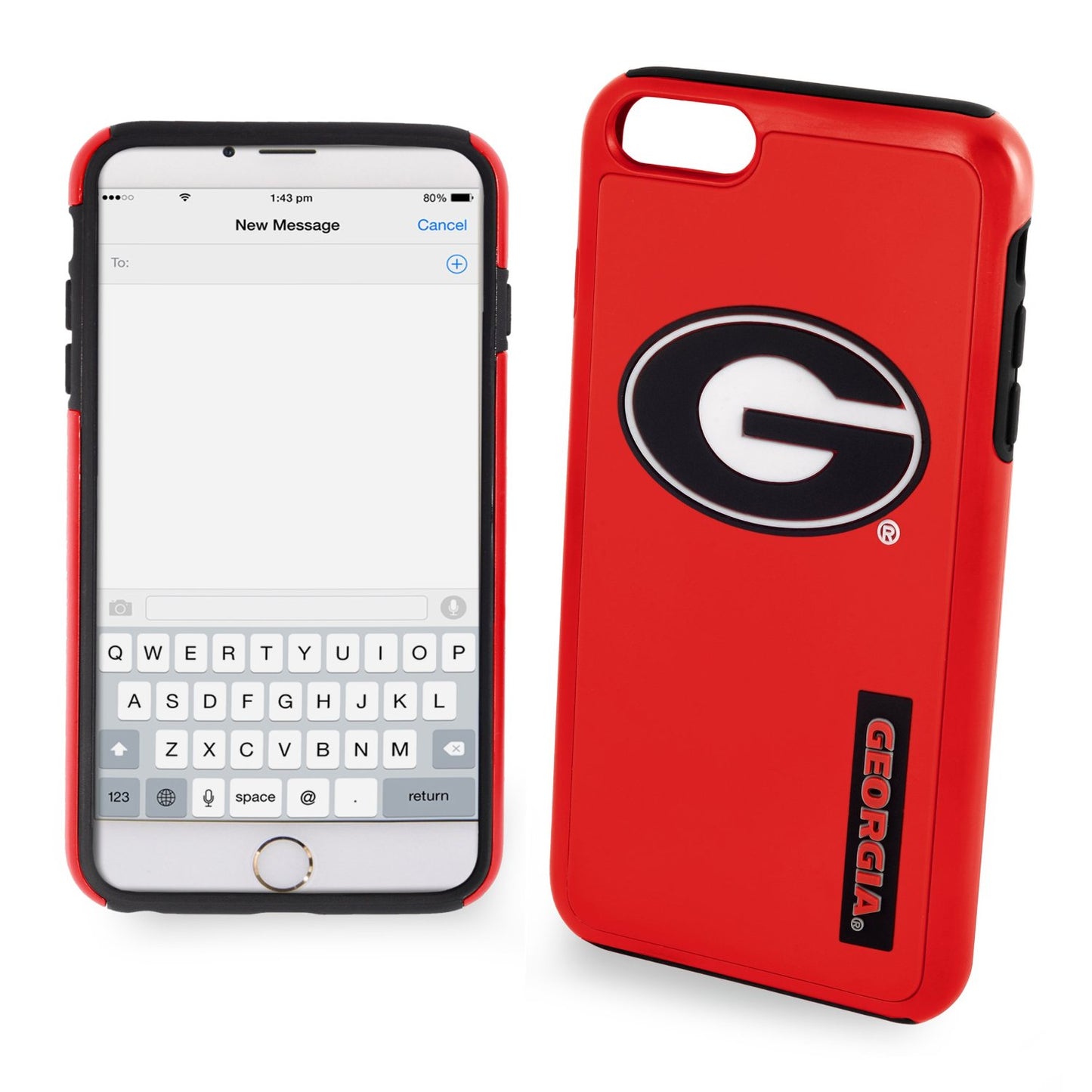 FOCO NCAA Licensed Georgia Bulldogs Hybrid Impact Case For iPhone 6 & 6s (4.7")