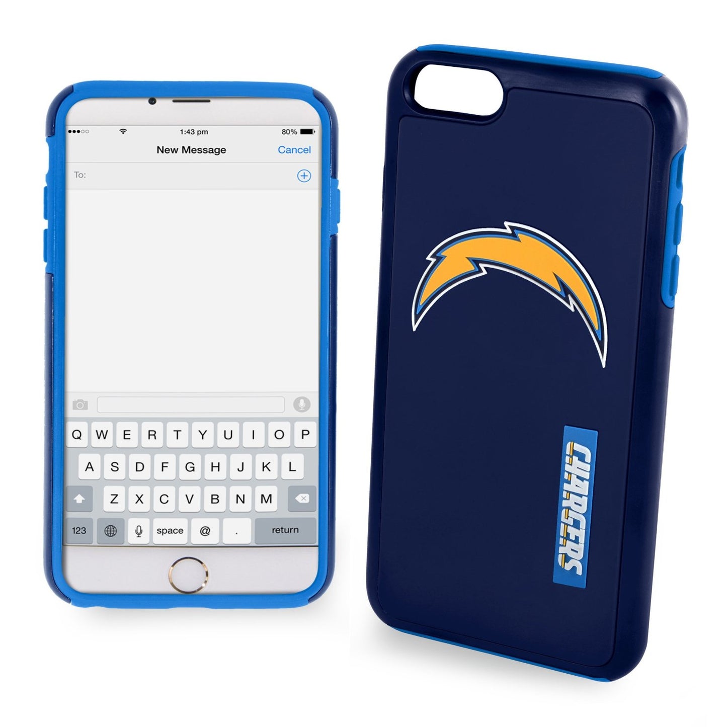 FOCO NFL Los Angeles Chargers Impact Hybrid Case For iPhone 6 & 6s (4.7")