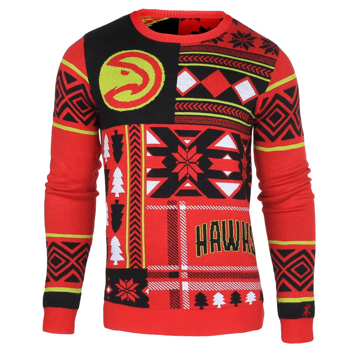 FOCO NBA Atlanta Hawks Patches Ugly Crew Neck Sweater - XXL