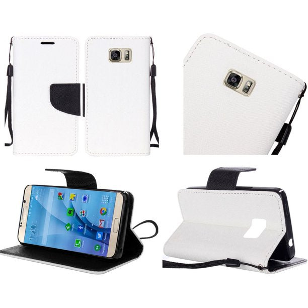 GSA Denim Flip Wallet Case For Samsung Galaxy S7 - White/Black