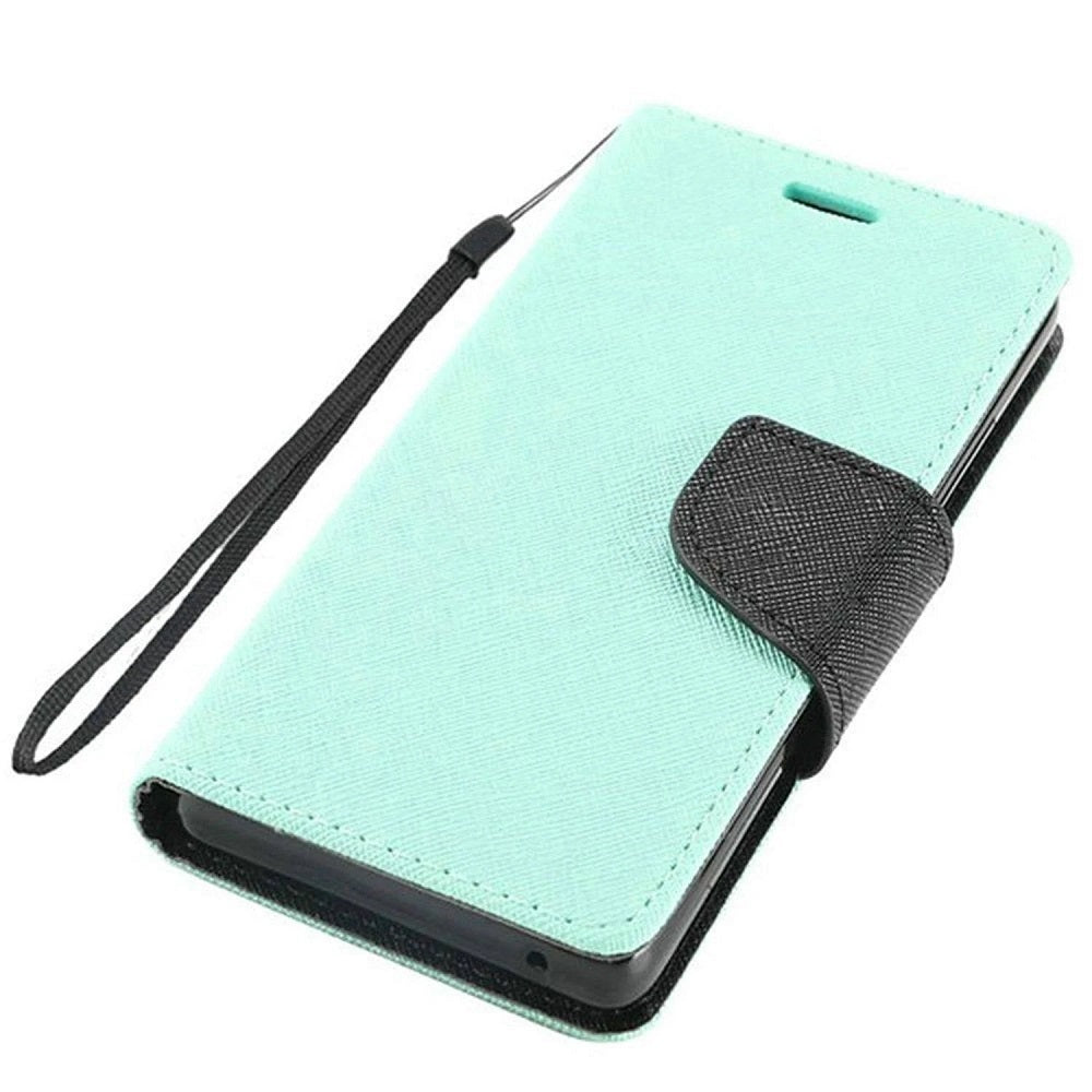 GSA Denim Flip Wallet Case For Samsung Galaxy S7 - Teal/Black