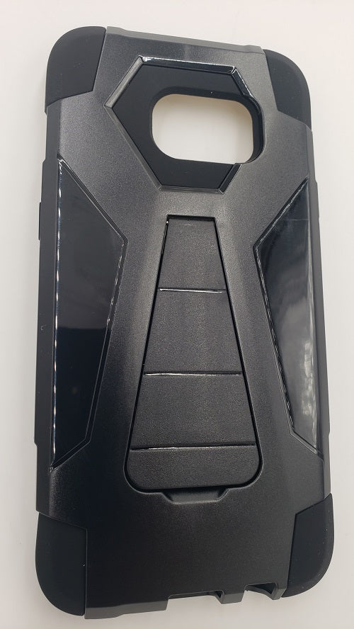 GSA Hexagon Hybrid Kickstand Case For Samsung Galaxy S7 Edge - Black