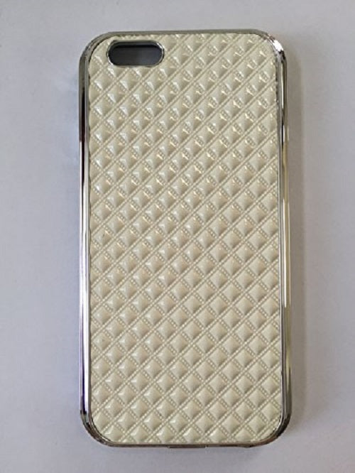 GSA Quilted Texture Candy Case For iPhone 6 and 6s - Cream/Silver