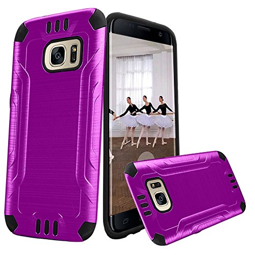 GSA Slim Armor Dual Hybrid Case For Samsung Galaxy S7 Edge - Purple/Black