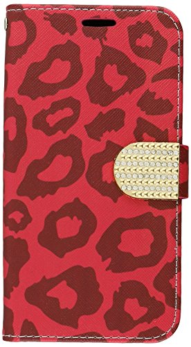 GSA Folio Flip Leopard Wallet Case For Samsung Galaxy S7 Edge - Hot Pink