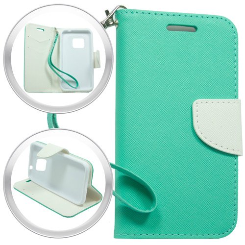 GSA Two-Tone Flip Wallet Case For Samsung Galaxy S7 Edge - Teal/White