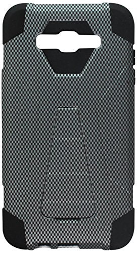 GSA Hexagon Hybrid Kickstand Case For Samsung Galaxy J7(2015), J700 - Carbon/Black