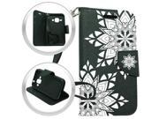 GSA Snow Flake Mandala Wallet Case For Samsung Galaxy J7 (2015), J700 - Black/White