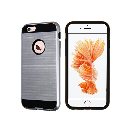 GSA Hybrid Metallic Fusion Case for iPhone 6 Plus & 6 S Plus (5.5") Silver & Black