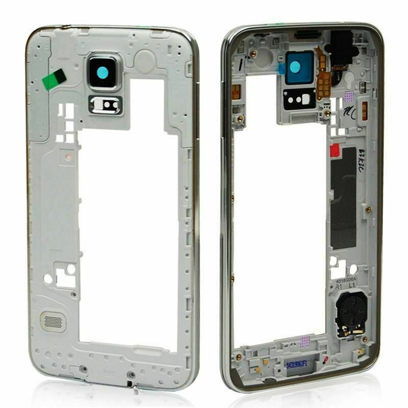 GSA SAMSUNG GALAXY S5 MIDDLE FRAME PLATE BACK HOUSING BEZEL CAMERA COVER REPLACEMENT