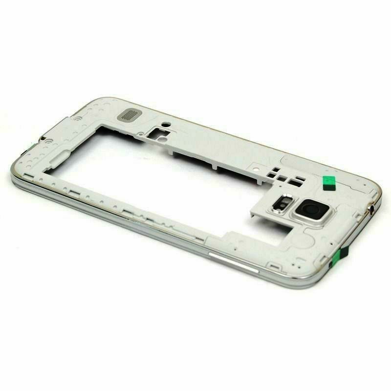 GSA SAMSUNG GALAXY S5 MIDDLE FRAME PLATE BACK HOUSING BEZEL CAMERA COVER REPLACEMENT