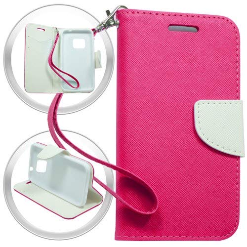 GSA Two-Tone Wallet Case For Samsung Galaxy S7 Edge - Hot Pink/White