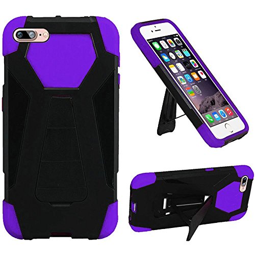 GSA Hexagon Hybrid Kickstand Case For iPhone SE(2022-20),8,7,6,6s - Black/Purple