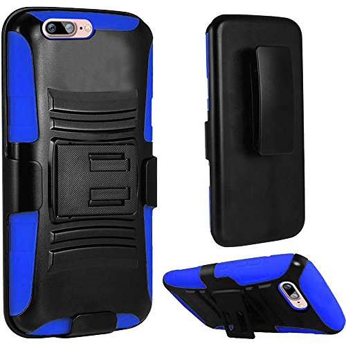 GSA Armor Hybrid Kickstand Case w/Holster For iPhone 8 Plus & 7 Plus (5.5") - Black/Blue