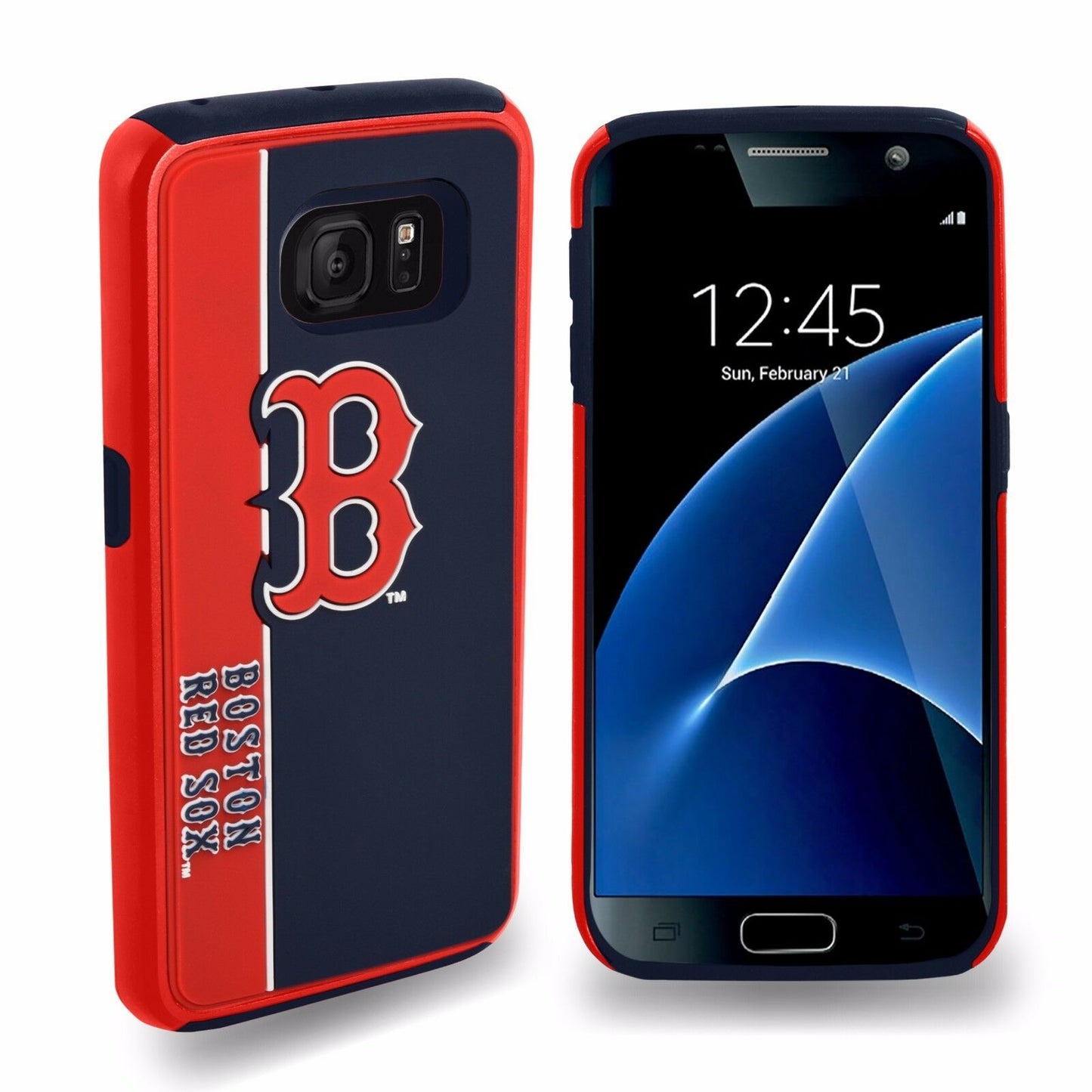 FOCO MLB Licensed Boston Red Sox Dual Hybrid Bold Case For Samsung Galaxy S7