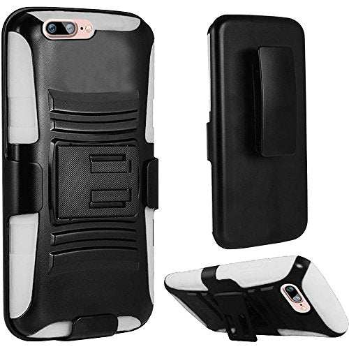 GSA Hybrid Kickstand Case Holster For iPhone 8+ & 7+(5.5") - Black/White