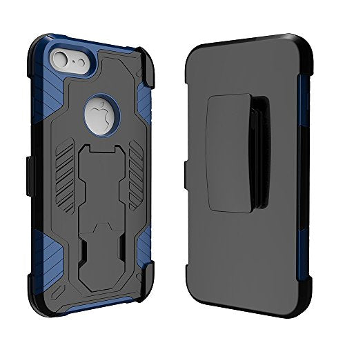 GSA Hybrid Kickstand Case Holster For iPhone SE (2022-20), 8, 7, Black/Blue