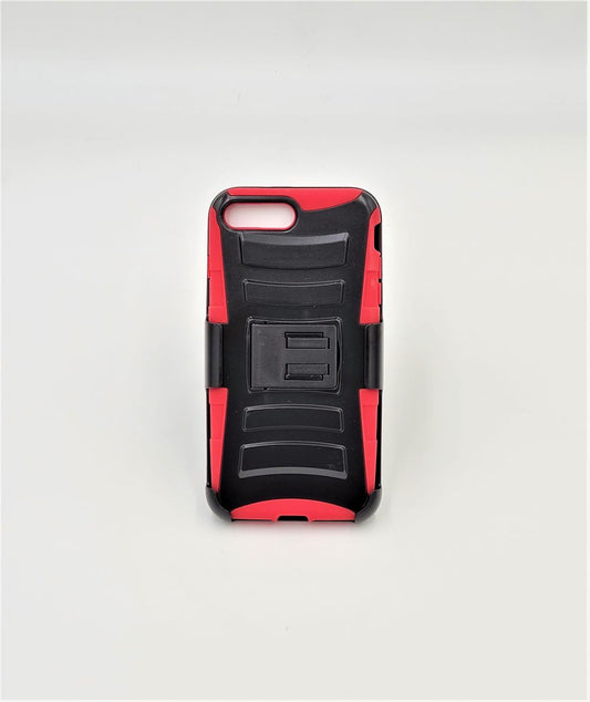 GSA Hybrid Kickstand Case Holster For iPhone 8+, 7+ Black/Red