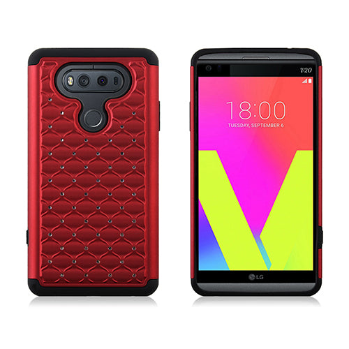 GSA Bling Glitter Hybrid Case For LG V20 Red/Black