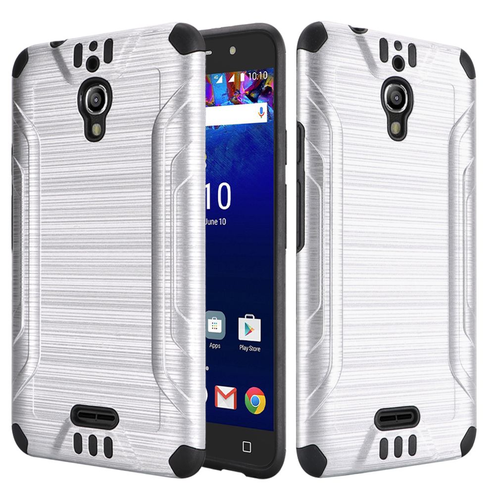 GSA Brushed Hybrid Case for Alcatel Theatre - Silver/Black