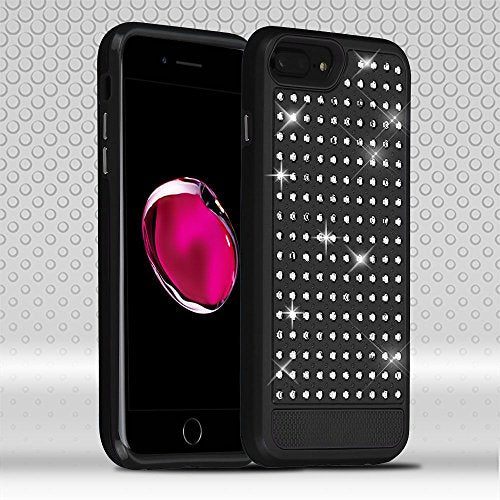 Asmyna Slim Bling Hybrid Case For iPhone 8 Plus, 7 Plus & 6S Plus (5.5") - Black
