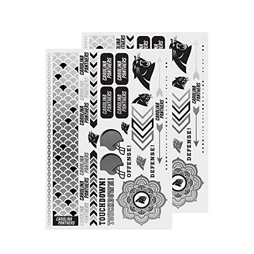 Little Earth NFL Carolina Panthers Temporary Foil Tattoos two Sheets