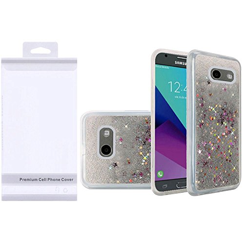 GSA Liquid Glitter Candy Silver Case For Samsung Galaxy J3 (2017), J327, Emerge, Prime