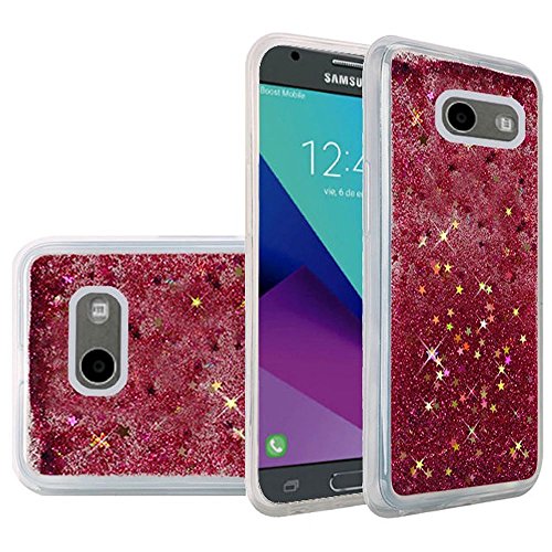 GSA Liquid Glitter Candy Hot Pink Case For Samsung Galaxy J3 (2017), J327, Emerge, Prime