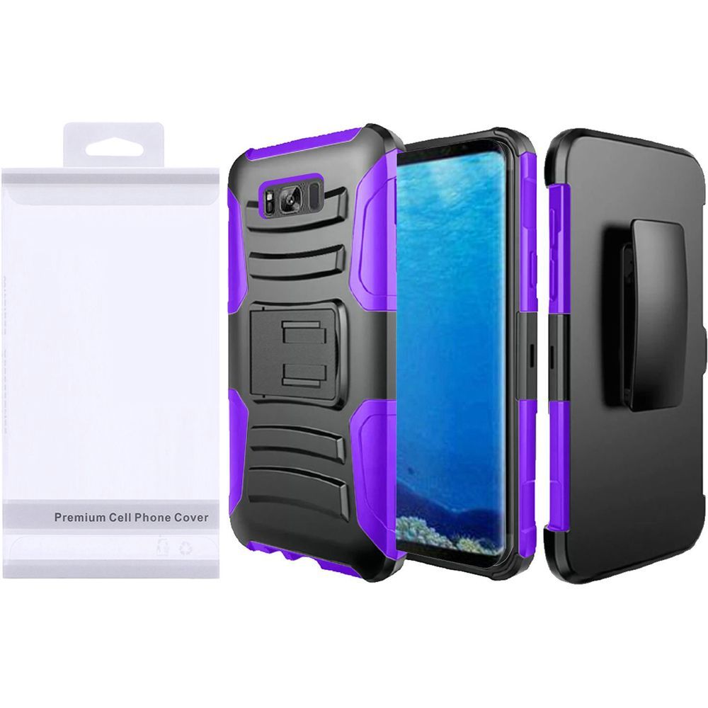 GSA Hybrid Kickstand Case Holster For Samsung Galaxy S8 Black, Purple
