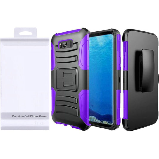 GSA Hybrid Kickstand Case Holster For Samsung Galaxy S8 Black, Purple