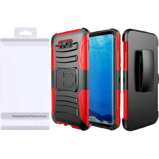 GSA Hybrid Kickstand Case Holster For Samsung Galaxy S8 Black, Red