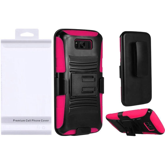 GSA Hybrid Case Holster For Samsung Galaxy S8 Plus - Black, Hot Pink