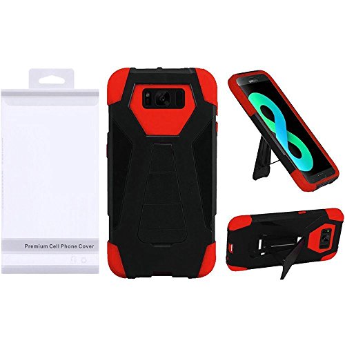 GSA Hexagon Hybrid Case For Samsung Galaxy S8 Plus - Black/Red